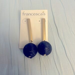 New Francesca’s gold and blue drop earrings.
